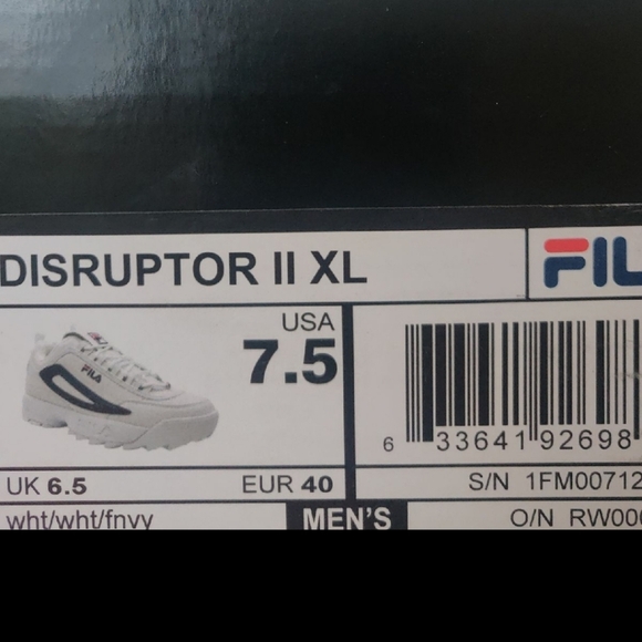 Fila Disruptor-II-XL Sneakers White/White/Fila Navy size 7.5 main image 9